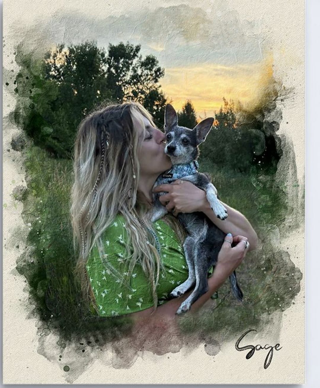Customer photo review of Personalized Pet portrait