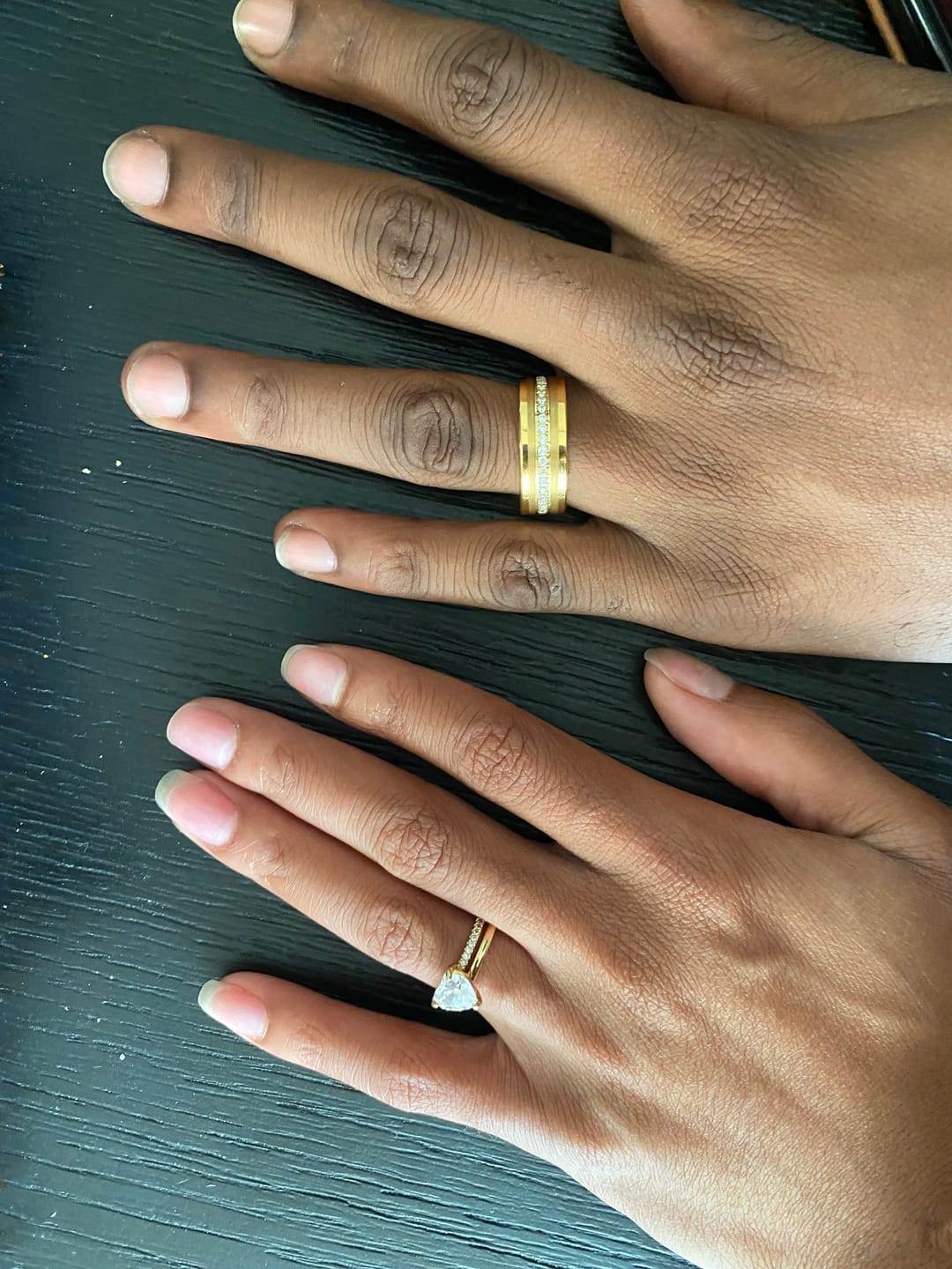 Customer photo review of LEGEND | Gold Tungsten Ring, Diamond Stimulant CZ Eternity, Flat