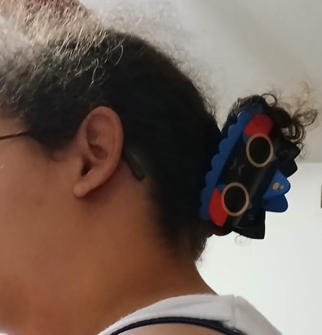 Customer photo review of Cat Clown Hair Clip!