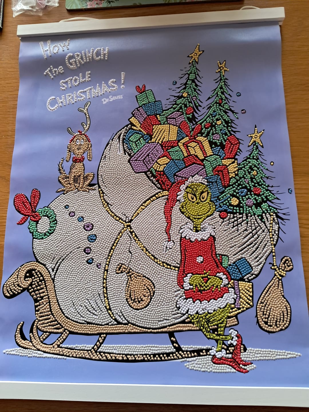 Customer photo review of How The Grinch Stole Christmas Crystal Art Scroll Kit 40x50cm