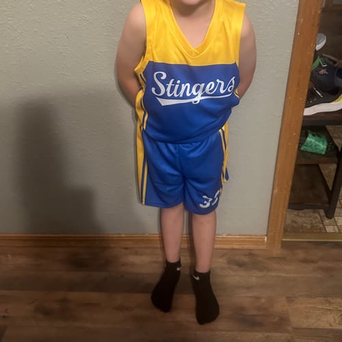 Customer photo review of Custom Royal Gold Classic Sets Sports Uniform Basketball Jersey