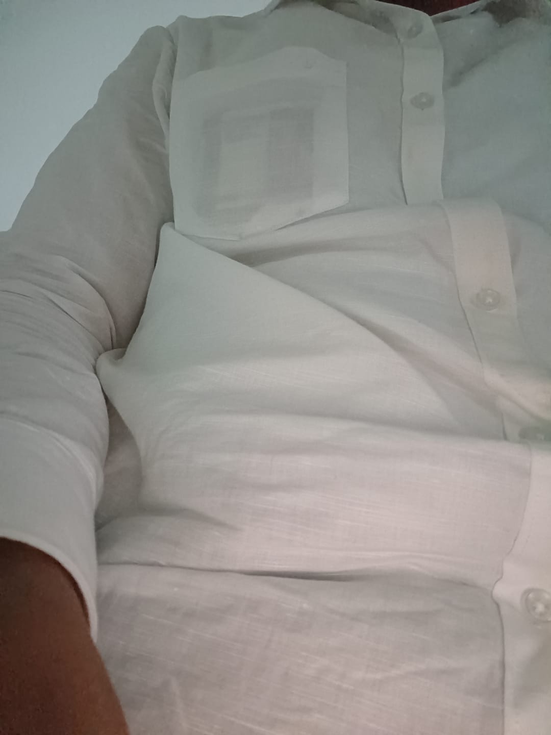 Customer photo review of Linen Classic - Linen Cotton White Shirts For Men | Uathayam