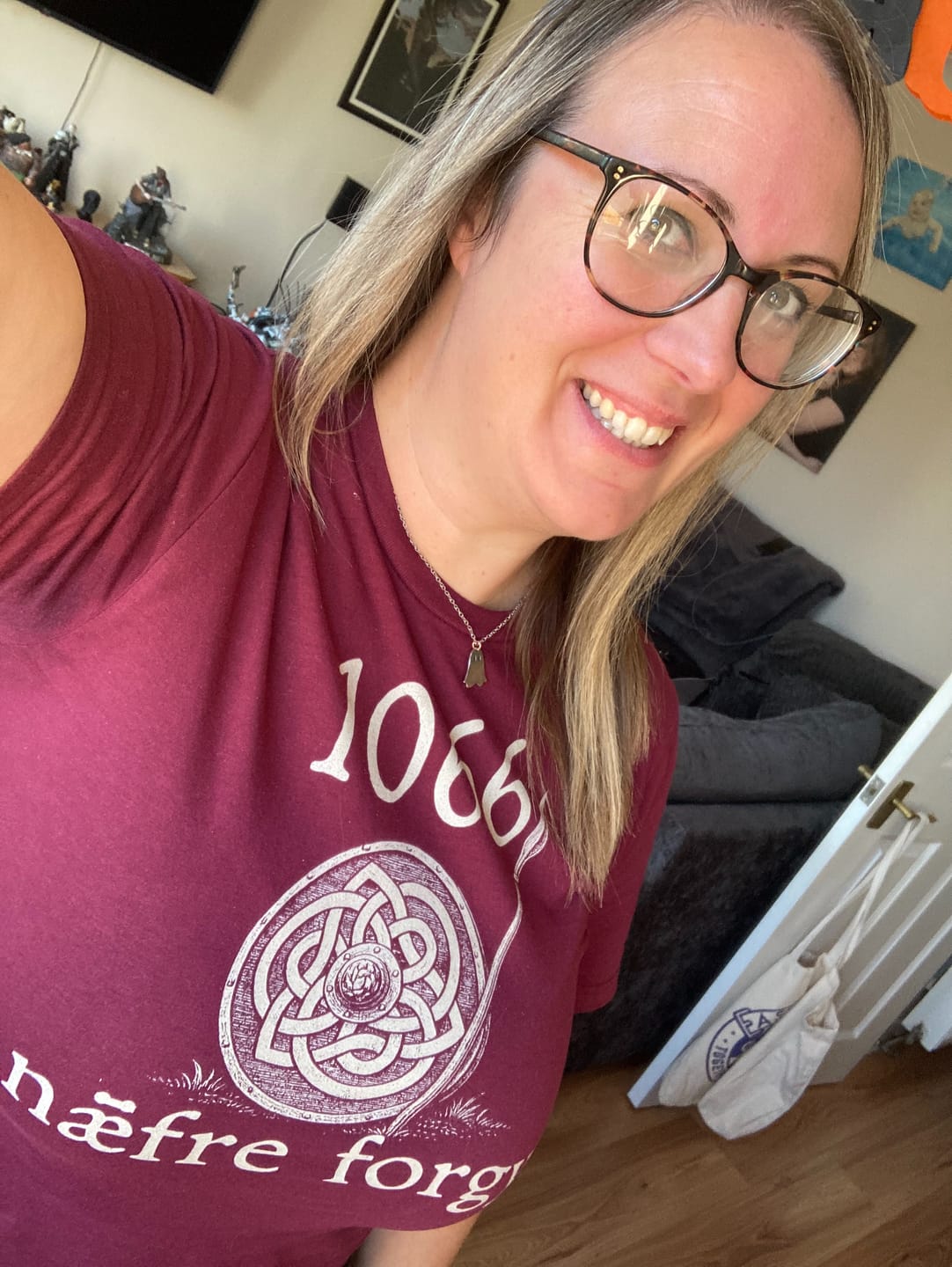 Customer photo review of Hastings 1066 Never Forget in Old English Unisex Lightweight T-Shirt