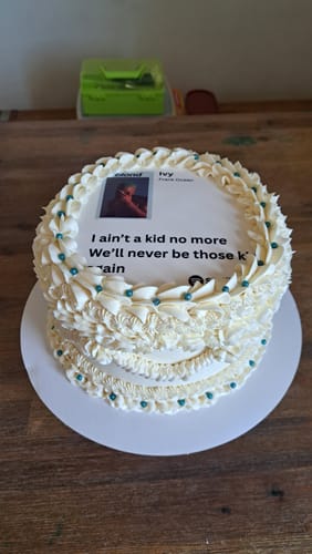 Customer photo review of 25 cm Round Custom Edible Icing Image