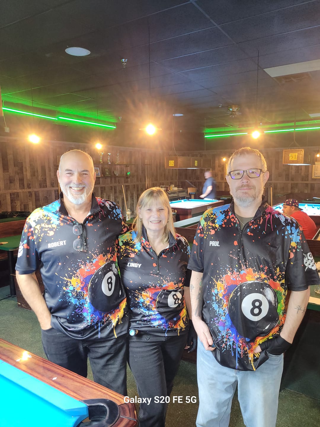 Customer photo review of Funny 8 Ball Pool Colorful Paint Splash Custom Billiard Shirt For Men, Billiard Team Jersey | Black TDM3377