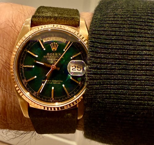 Customer photo review of Reseda Green Suede