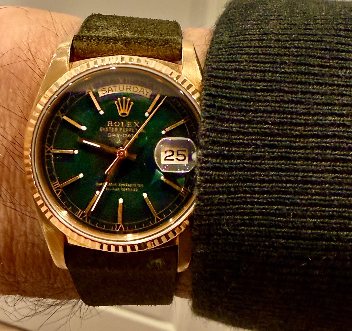 Customer photo review of Reseda Green Suede