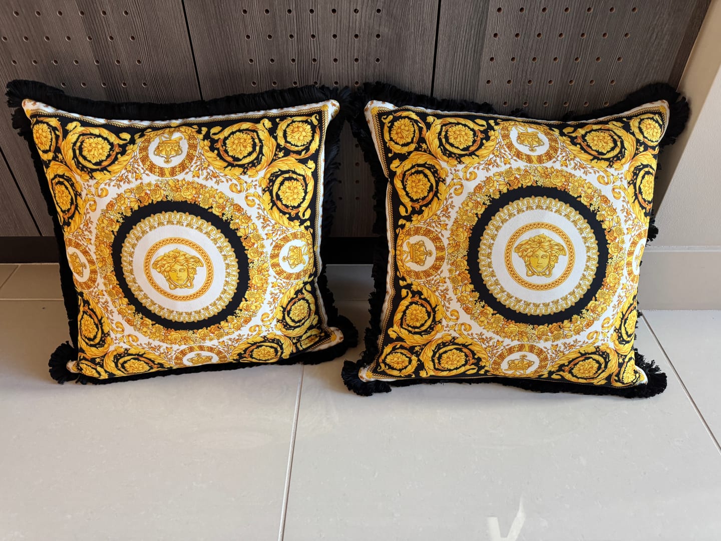 Customer photo review of Luxurious Baroque Medusa Pattern Fabric in Black and Gold