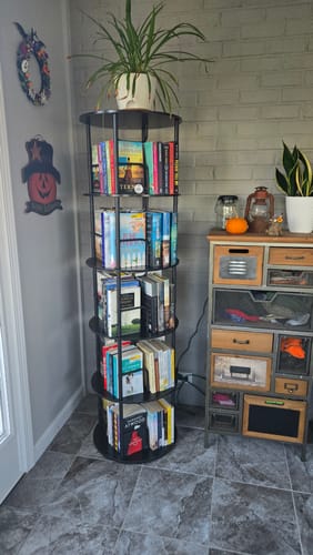 Customer photo review of Flycity 3-5 Tier Rotating Bookshelf With 360° Spinning Display