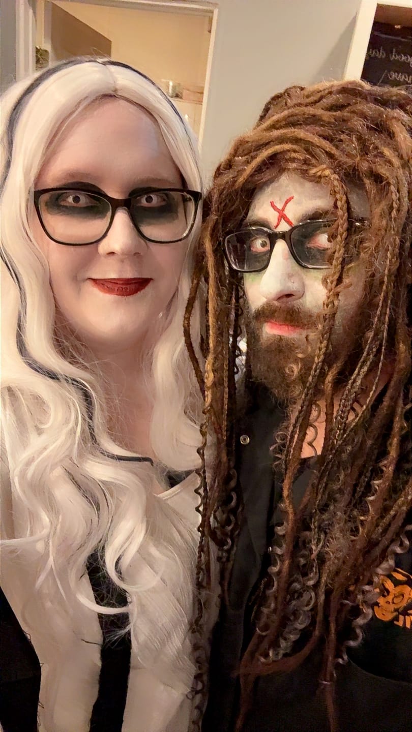 Customer photo review of Halloween Whiteout Prescription Colored Contact Lenses