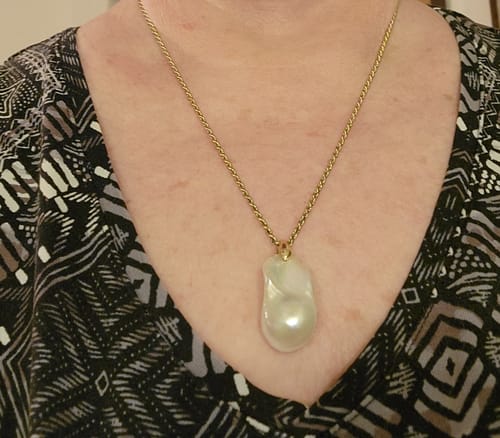 Customer photo review of COCOA -  Oversized Baroque Pearl Pendant