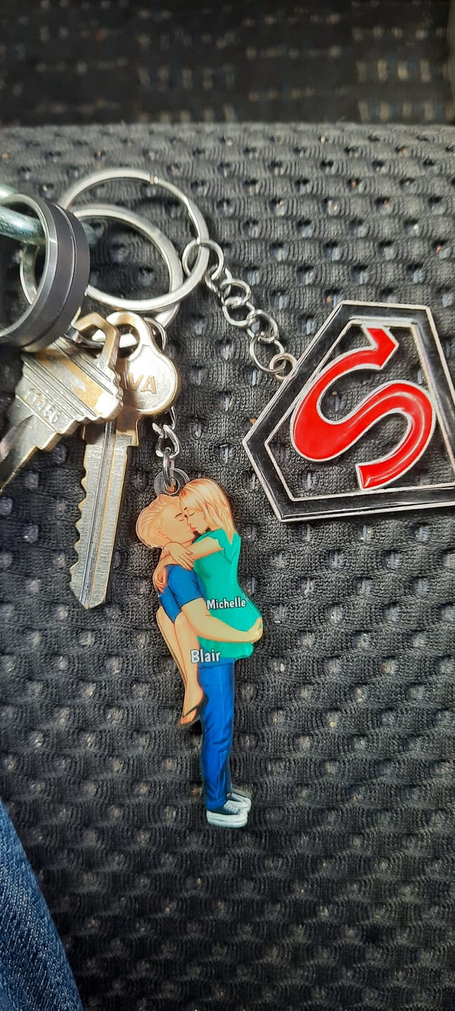 Customer photo review of Personalized Keychain, Couple Portrait, Firefighter, Nurse, Police Officer, Teacher, Gifts by Occupation