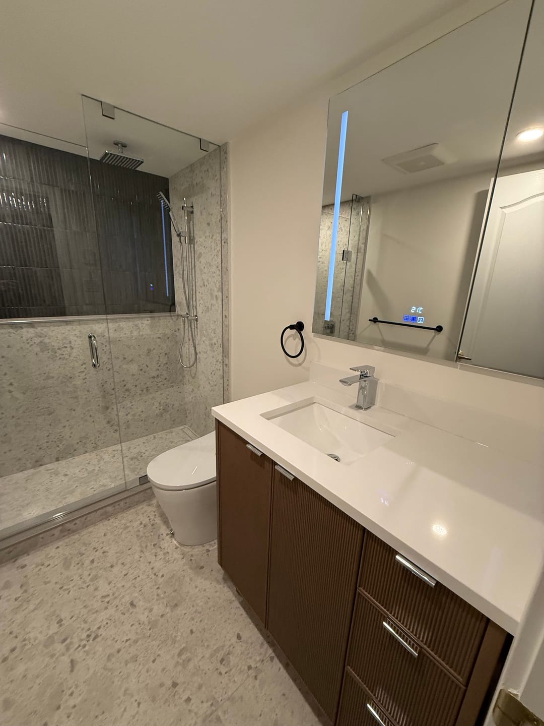 Customer photo review of Malibu 36" Almond Coast Bathroom Vanity, Left Sink