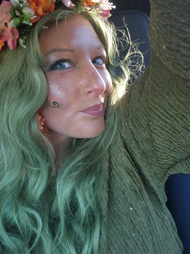 Customer photo review of Mars Green Colored Contact Lenses