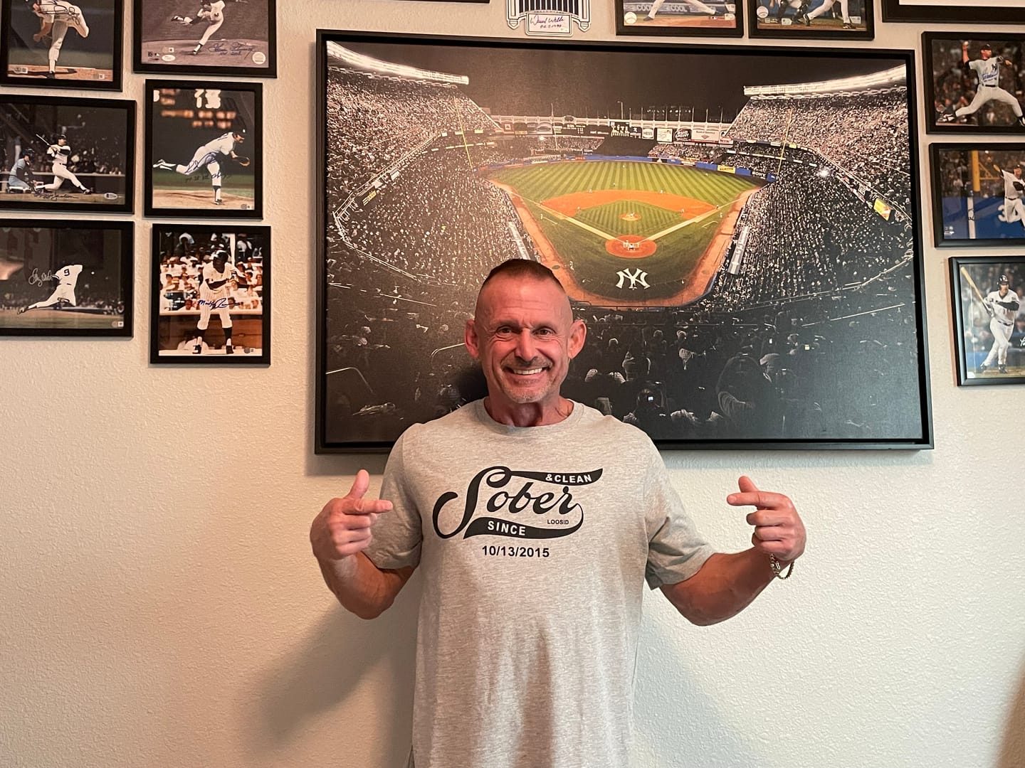 Customer photo review of Sober T Shirt | Personalized Sober Since Shirt with Custom Date
