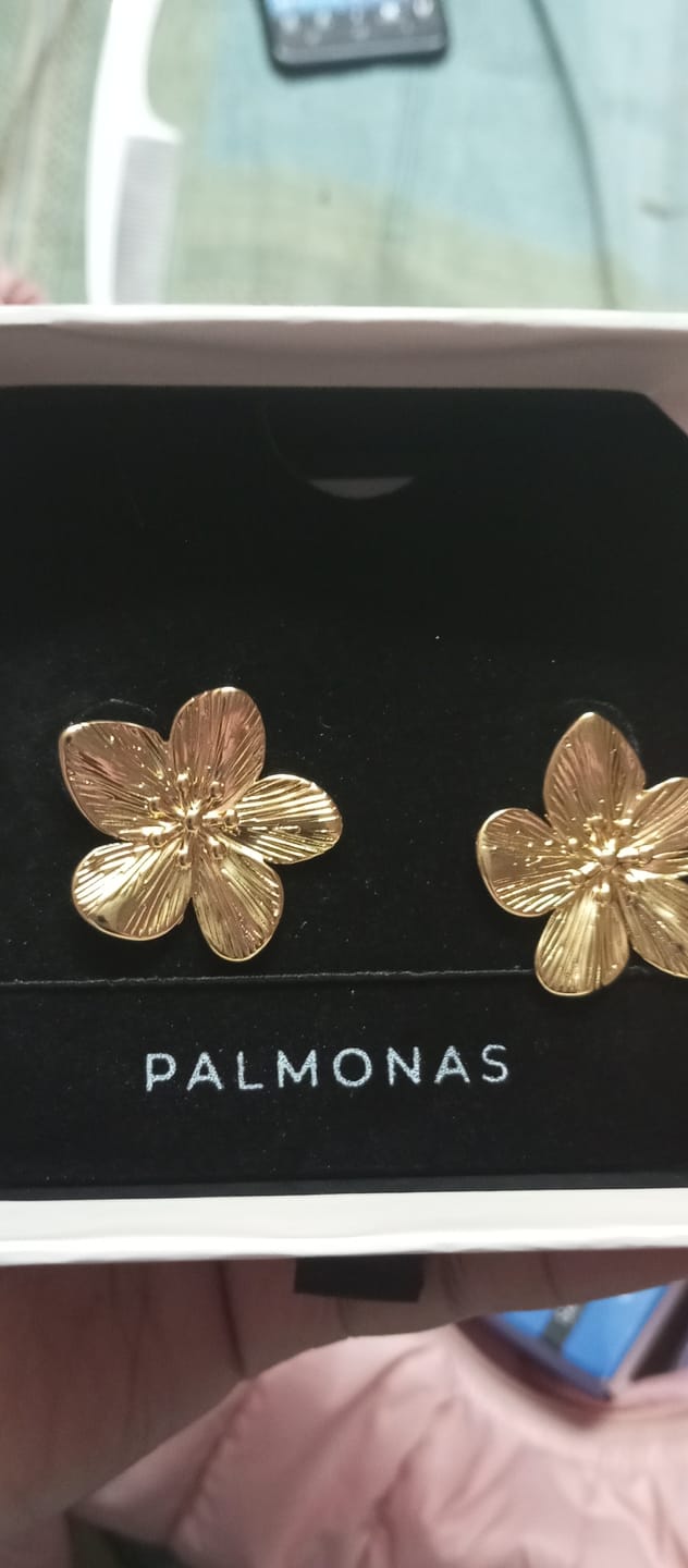 Customer photo review of Golden Blossom Earrings