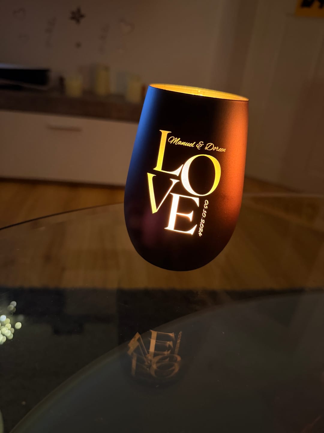 Customer photo review of Love Moments - Personalisiertes Windlicht