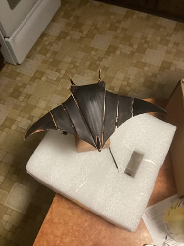 Customer photo review of Handcrafted Wooden Manta Ray Automaton