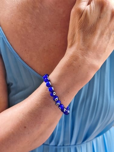 Customer photo review of Pulsera Ojo Turco Azul Oscuro - 8mm || Protección - Mal de ojo