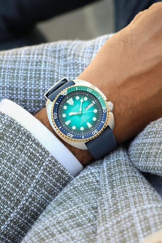 Customer photo review of Seiko Prospex Limited Edition 'Kame' Automatic Men's 45mm Watch SRPM04K