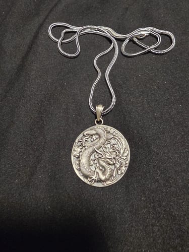 Customer photo review of Ancient Chinese Dragon Necklace