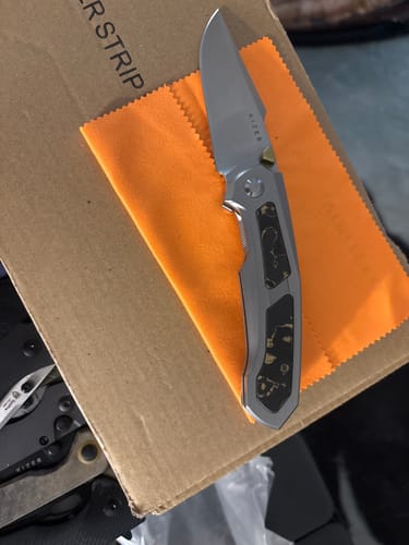 Customer photo review of Kizer Feweed Titanium Gold Camo Z-Wear PM 2.98"