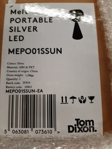 Customer photo of Tom Dixon Melt Portable Table Lamp in Silver.