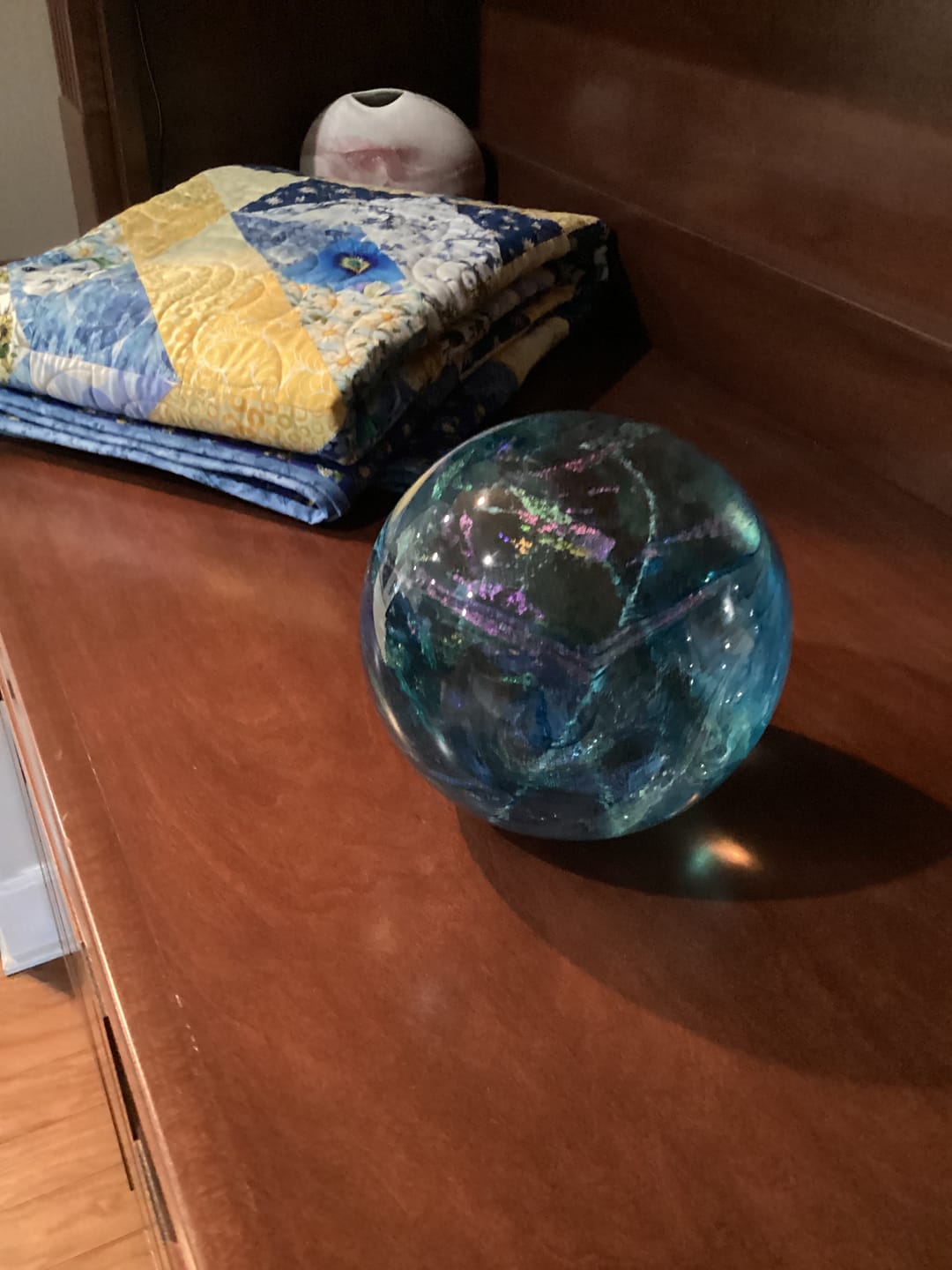 Customer photo review of Dichroic Explosion Orb with Cremation Ash