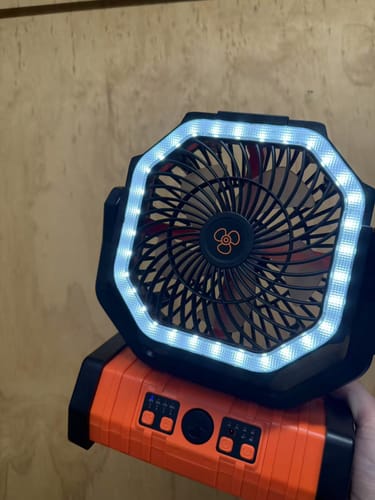 Customer photo review of Portable Outdoor Camping Fan 20,000mAh LED Light & Solar Charging