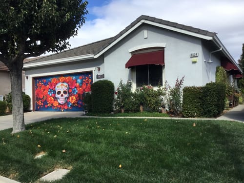Customer photo review of Day Of The Dead Dia De Los Muertos Garage Door Cover Wrap Decoration
