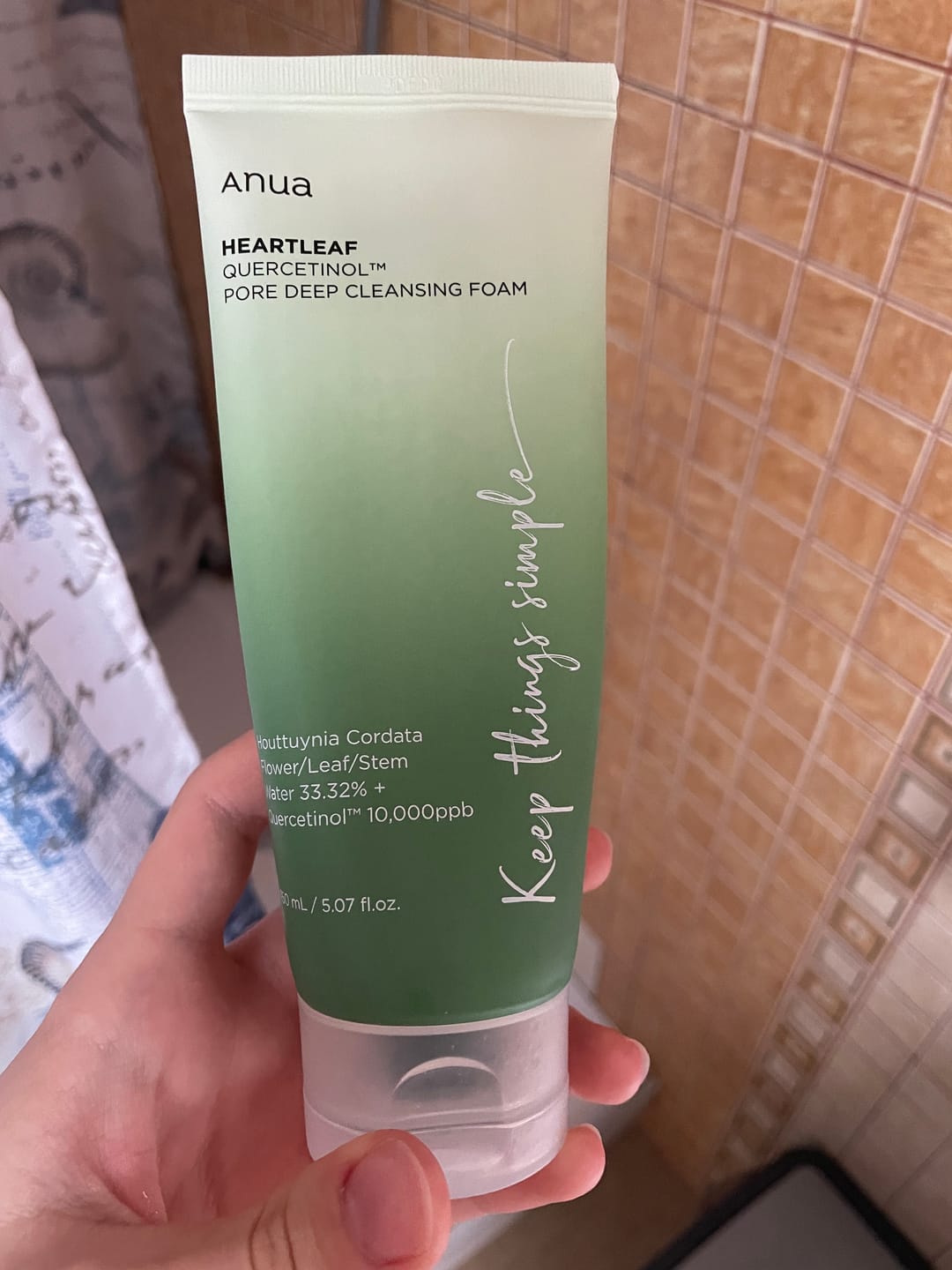 Customer photo review of Putiņas dziļai sejas mazgāšanai un attīrīšanai Anua Heartleaf Quercetinol Deep Pore Cleansing Foam