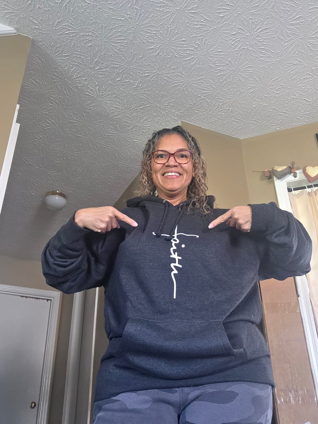 Customer photo review of Faith Cross Hoodie