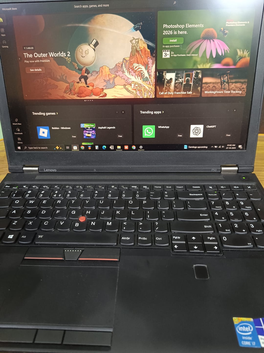 Customer photo review of Lenovo ThinkPad Workstation Laptop | P50 | Intel i7-6th | 15.6" HD | 2GB GDDR5 NVIDIA Graphics | Win 10 Pro | Refurbished