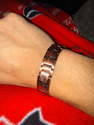 Customer photo review of Vitalis Copper Magnetic Bracelet : Helps Pair Veterans With A Service Dog Or Shelter Dog