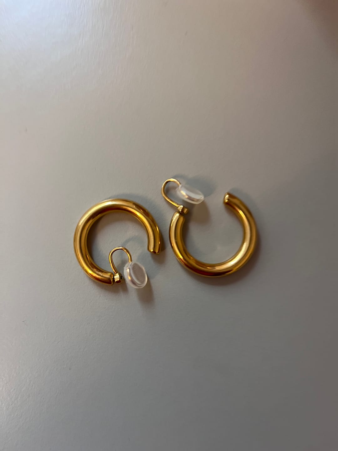 Customer photo review of Allie Hoop Clip On Earrings in Gold