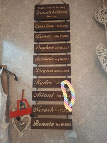 Customer photo review of Custom Name Slat (Add On For Existing Sign)｜2024 Version Engraved Design