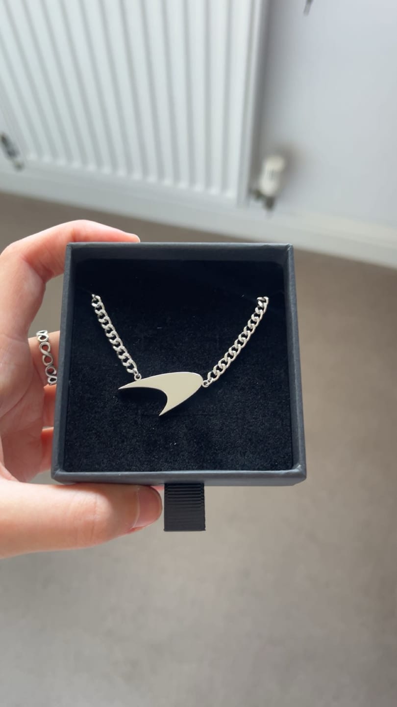 Customer photo review of Swoosh Necklace