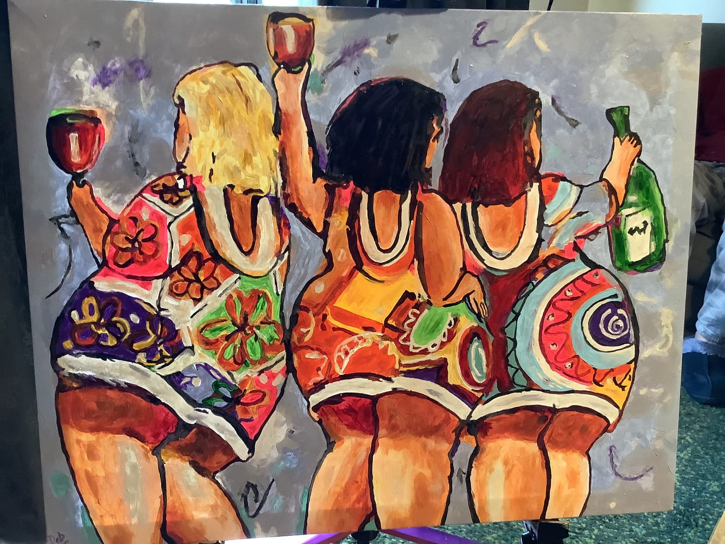 Customer photo review of The Wine of the Fat Ladies | Paint by Numbers