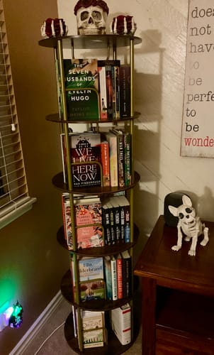 Customer photo review of Flycity 3-5 Tier Rotating Bookshelf With 360° Spinning Display