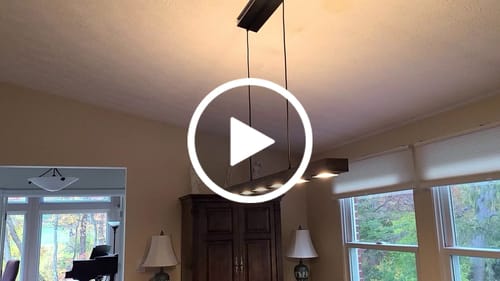 Customer video review of Dimmable LED Rustic Linear Oak Wood Kitchen Island Pendant
