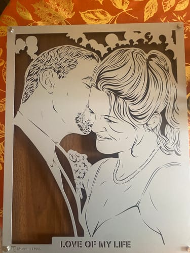 Customer photo review of Custom Metal Portrait
