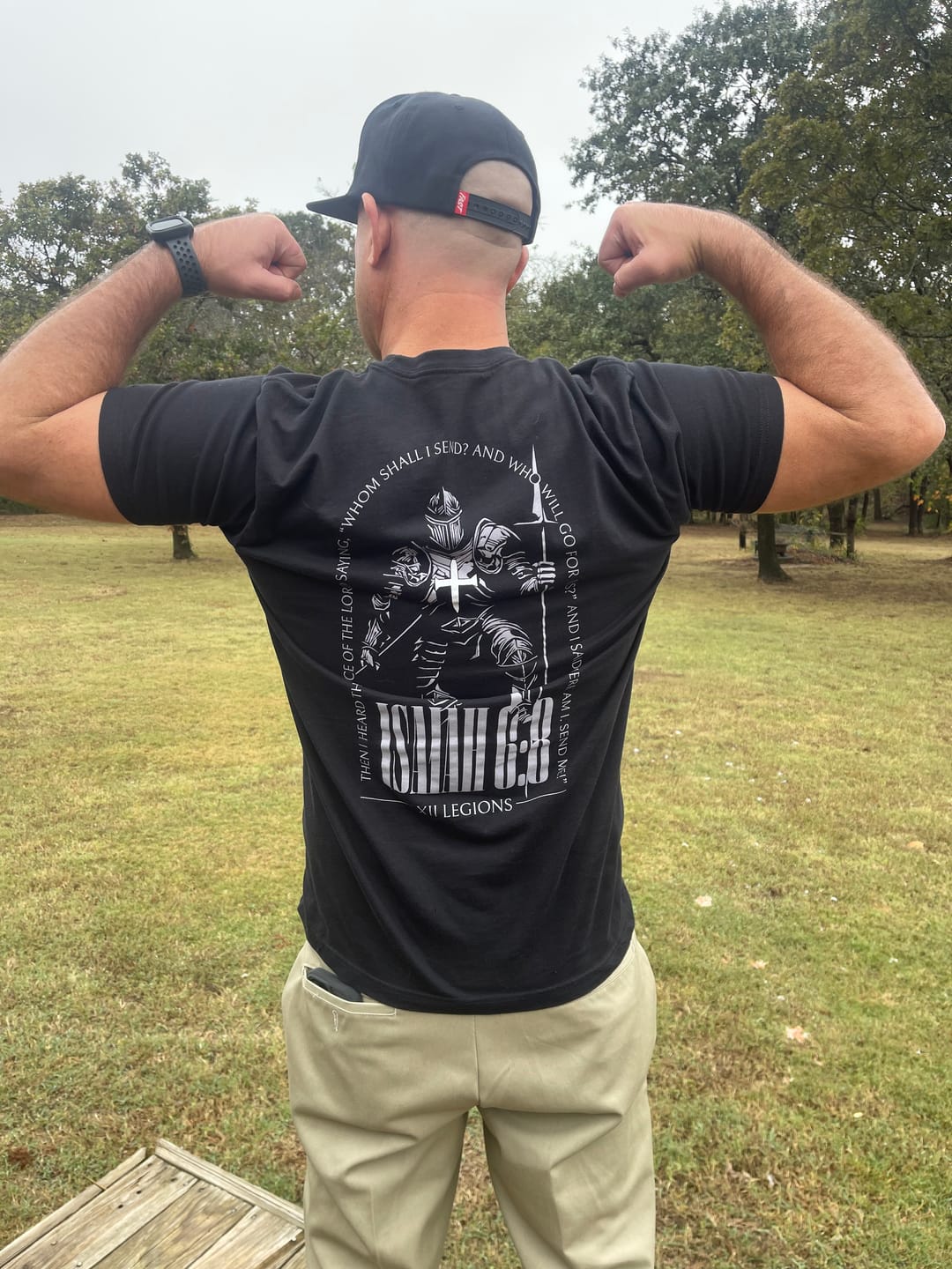 Customer photo review of ISAIAH 6:8 T-shirt