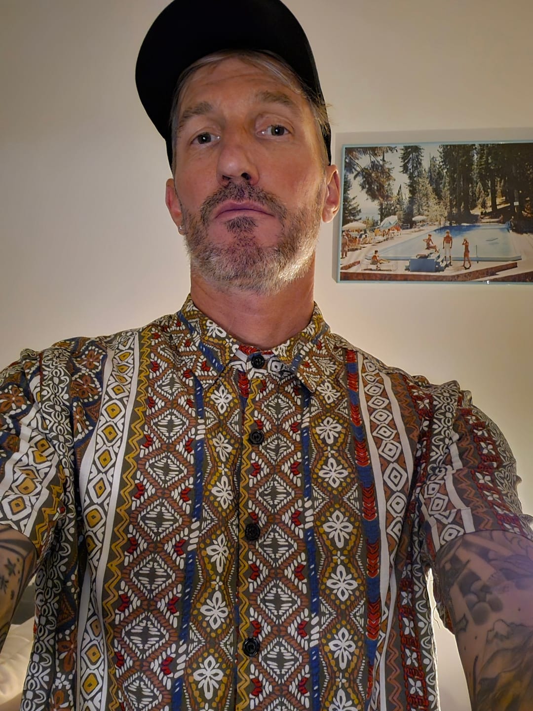 Customer photo review of Herren Retro Gestreiftes Kurzarmhemd