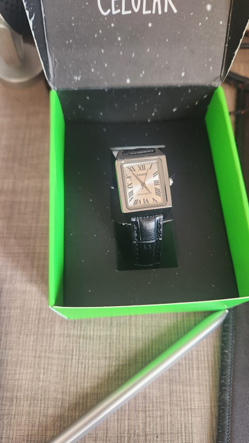 Customer photo review of Reloj Casio Tank Análogo LTP-V007L-7B1UDF Cuero Dial Plateado