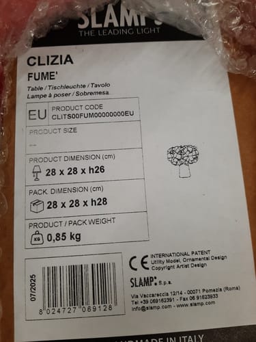 Customer photo of the Slamp Clizia Table lamp in Fumé.