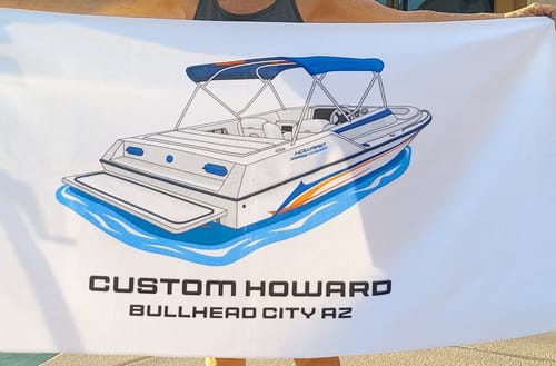 Customer photo review of Custom Beach Towel