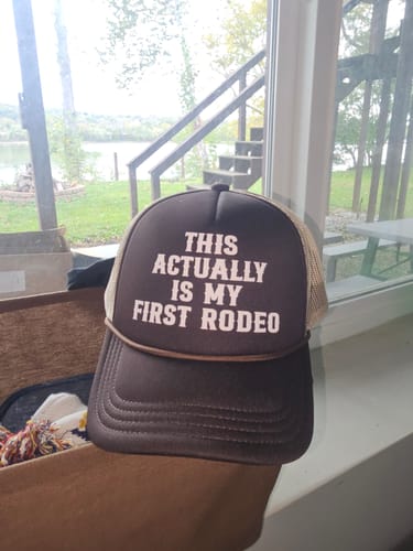 Customer photo review of SWAG - First Rodeo Trucker Cap