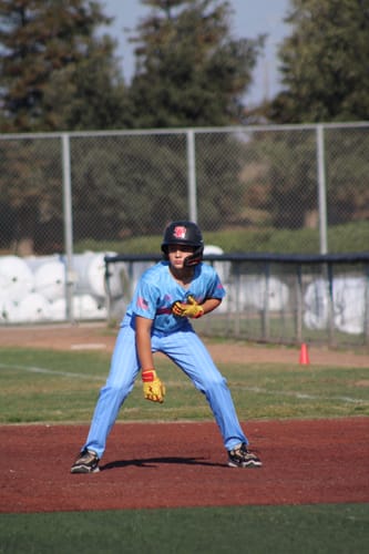 Customer photo review of Custom Light Blue White Pinstripe Fit Stretch Practice Loose-fit Baseball Pants