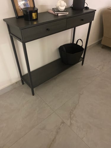 Customer photo review of Τραπέζι Κονσόλα Εισόδου Τραπέζι Σαλονιού με Συρτάρια καφέ-ανθρακί-μπεζ LN-T015B01