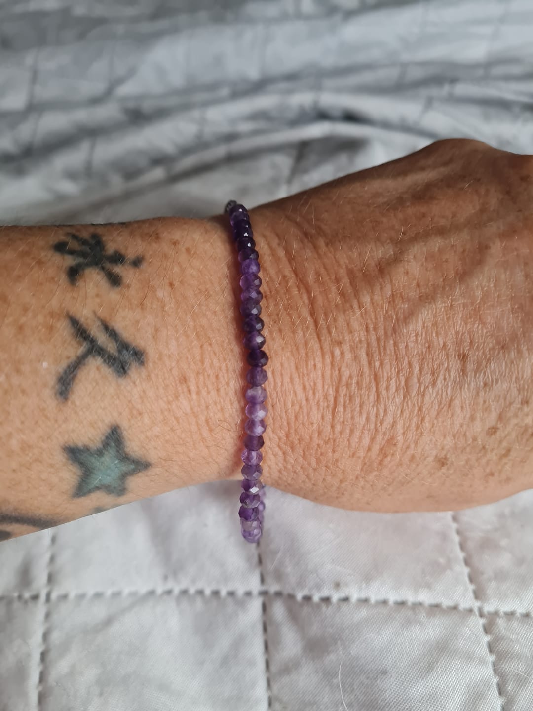 Customer photo review of Amethyst Armband - Perlenanhänger S925 Silber